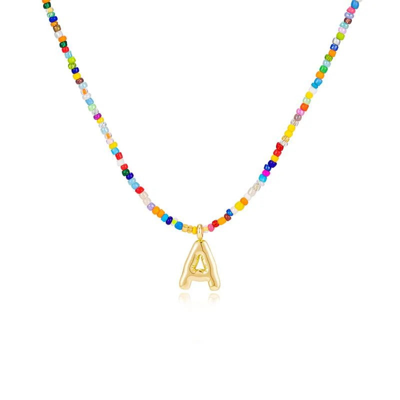 Collier Initiale Colorée