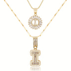 Duo d’Initiales Diamantées 14k