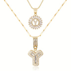 Duo d’Initiales Diamantées 14k